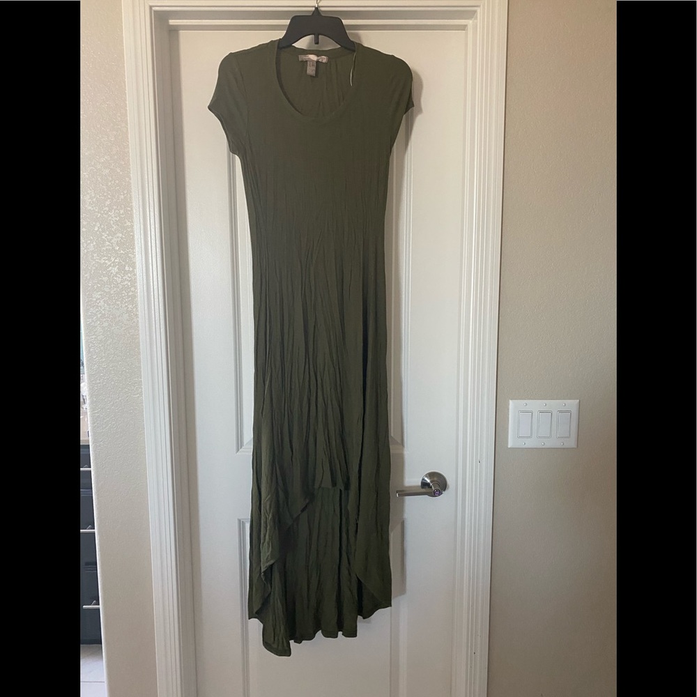 Olive Green High Low Summer Dress